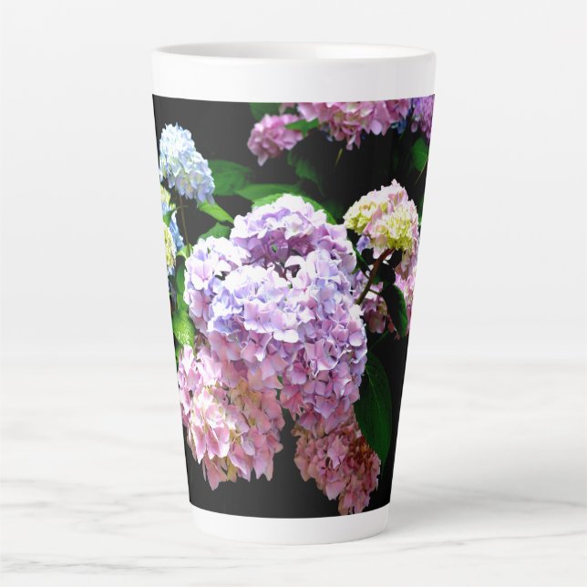 Elegant boho pink purple blue floral Best Mum Ever Latte Mug (Front)