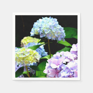 Elegant boho pink purple blue florals hydrangeas napkin