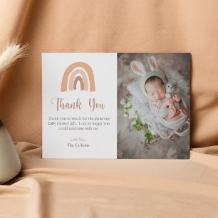 Elegant Boho Rainbow Baby Shower Thank You Card