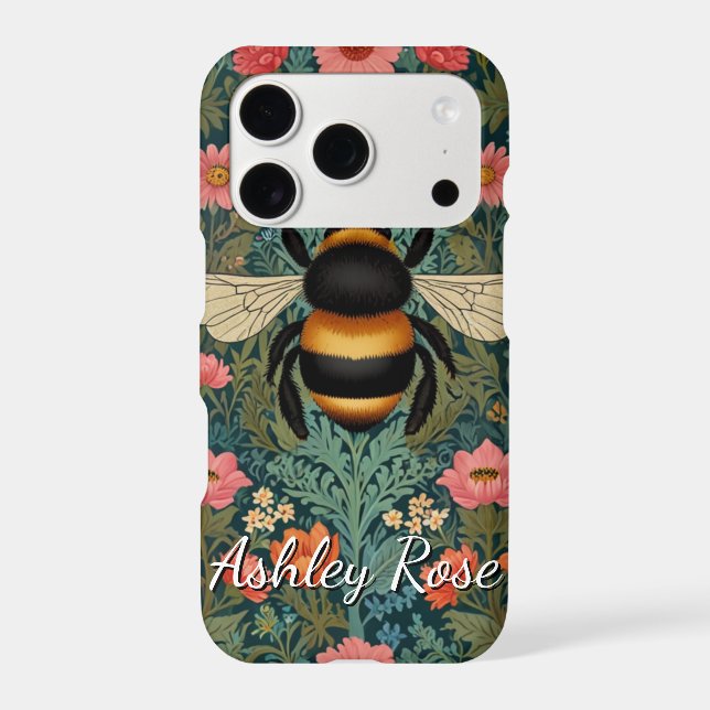 Elegant boho retro bumblebee spring florals  (Back)