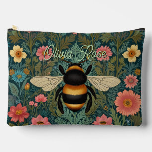 Elegant boho retro bumblebee spring florals accessory pouch