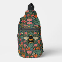 Elegant boho retro bumblebee spring florals 