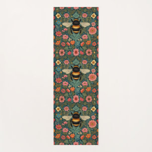 Elegant boho retro bumblebee spring florals yoga mat