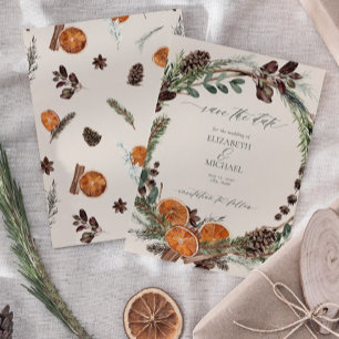 Elegant Boho Rustic Citrus Orange Save the Date Invitation