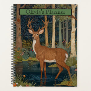 Elegant boho rustic woodland deer planner