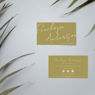 Elegant Boho Sage Green Chic Minimalist Modern     Business Card