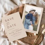 Elegant Boho Save the Date Photo Minimalist<br><div class="desc">Wedding Boho Terracotta Save the Date Cards that have a photo on the front. The Save the Date cards contain a modern hand lettered cursive script typography that are elegant,  simple and modern to use after you minimalist simple wedding day celebration.</div>