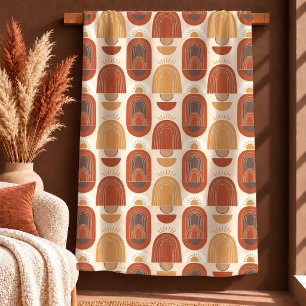 Elegant Boho Shapes Terracotta Brown Blanket Gift