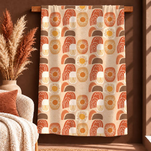 Elegant Boho Shapes Terracotta Brown Blanket Gift
