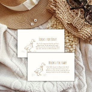 Elegant Boho Silly Goose Books For Baby Shower Enclosure Card