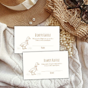 Elegant Boho Silly Goose Diaper Raffle Baby Shower Enclosure Card