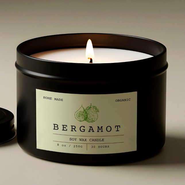 Elegant Boho Soft Green Bergamot Candle Labels (Elegant Boho Soft Green Bergamot Candle Labels)