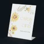 Elegant Boho Sunflower Cards & Gifts Shower Pedestal Sign<br><div class="desc">Simple, refined, and beautifully styled—this cards and gifts sign guides guests with grace. Designed to elevate even the most functional display moments, it blends rustic charm with thoughtful typography and botanical detailing. A perfect complement to styled gift tables, welcome setups, or entry vignettes. Request matching items or personalised text to...</div>