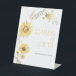 Elegant Boho Sunflower Cards & Gifts Shower Pedestal Sign<br><div class="desc">Simple, refined, and beautifully styled—this cards and gifts sign guides guests with grace. Designed to elevate even the most functional display moments, it blends rustic charm with thoughtful typography and botanical detailing. A perfect complement to styled gift tables, welcome setups, or entry vignettes. Request matching items or personalised text to...</div>