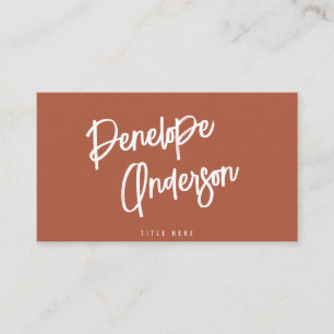 Elegant Boho Terracotta Burnt Orange QR Code Chic  Business Card