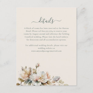 Elegant Boho Vintage Floral Wildflower Wedding Enclosure Card