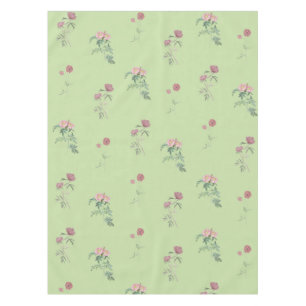 Elegant Boho Vintage Green Floral Pattern Spring  Tablecloth