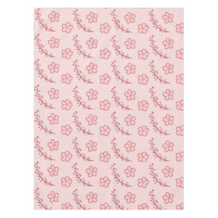 Elegant Boho Vintage Pink Floral Pattern Spring Tablecloth