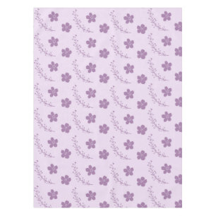 Elegant Boho Vintage Purple Floral Pattern Spring  Tablecloth