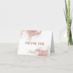 Elegant Boho Watercolor Agate Gold Baby Shower Thank You Card