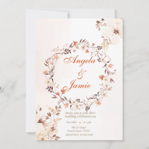ELEGANT BOHO WATERCOLOR  FLORAL WEDDING INVITATION