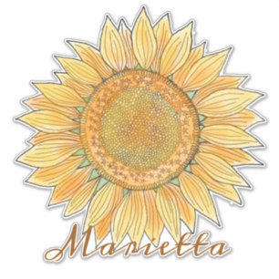 Elegant Boho Watercolor Sunflower Art Personalised