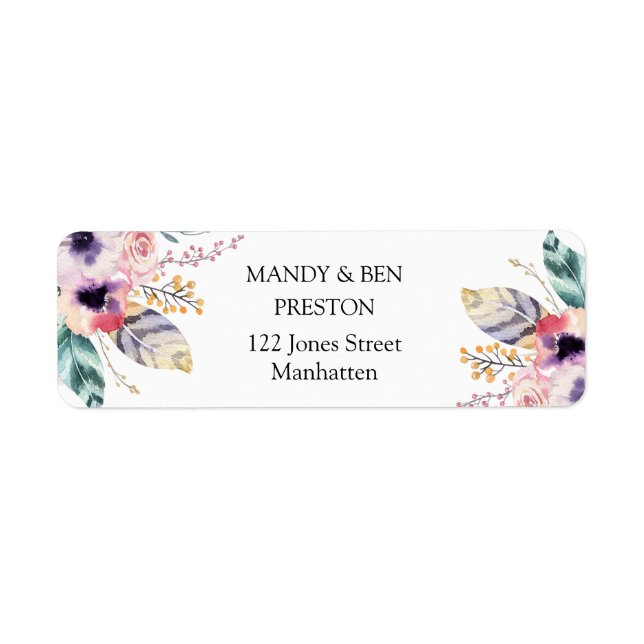 Elegant Boho Wedding Collection address adhesive (Front)