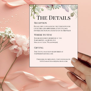 Elegant BOHO Wedding Invitation Details Card