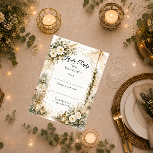 Elegant Boho Wedding RSVP Card