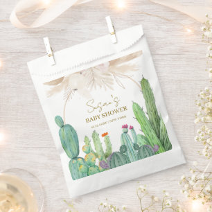 Elegant Boho Western Cactus Arch Baby Shower Favour Bags