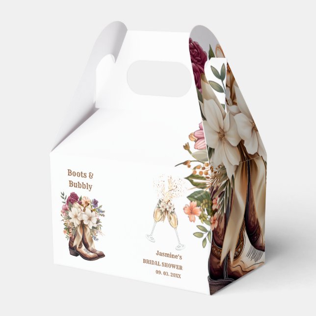 Elegant Boho Western Cowboy Bridal Shower Favour B Favour Box (Front Side)