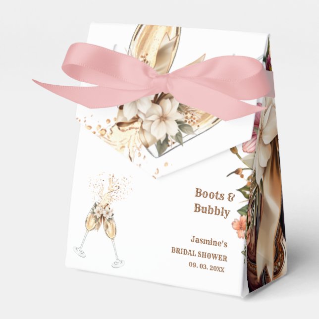 Elegant Boho Western Cowboy  Bridal Shower Favour Box (Front Side)