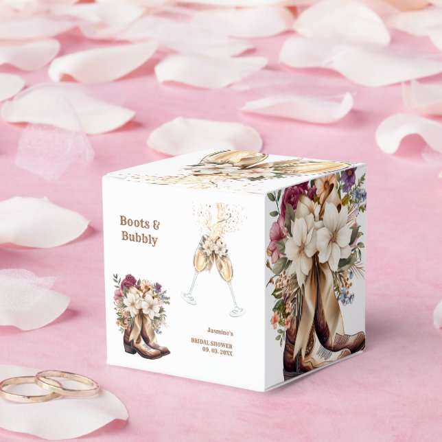 Elegant Boho Western Cowboy Bridal Shower Favour Box (Wedding)