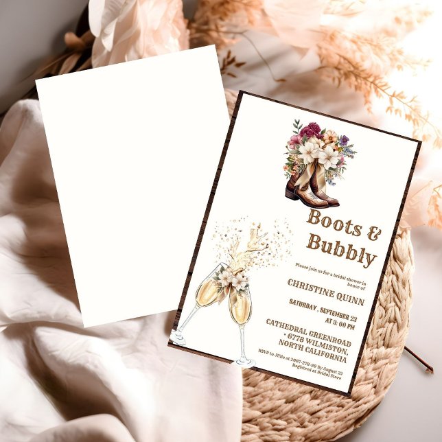 Elegant Boho Western Cowboy Bridal Shower Invitation (Creator Uploaded)