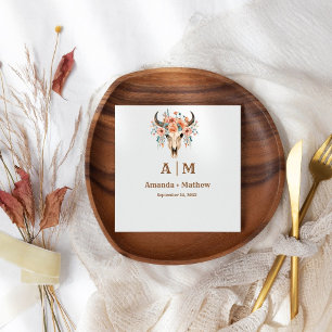 Elegant Boho Western Cowboy Wedding Napkin