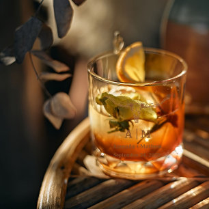 Elegant Boho Western Cowboy Wedding Whiskey Glass