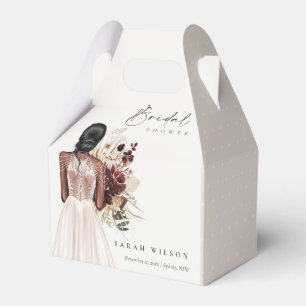 Elegant Boho White Wedding Gown Bridal Shower Favour Box