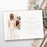 Elegant Boho White Wedding Gown Bridal Shower Thank You Card<br><div class="desc">If you need any further customisation please feel free to message me on yellowfebstudio@gmail.com.</div>