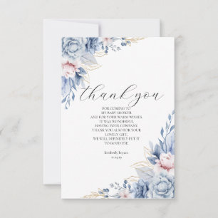 elegant Boho Wildflower Baby Shower Thank You Card
