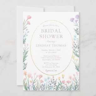 Elegant Boho Wildflower Bridal Shower Invitation