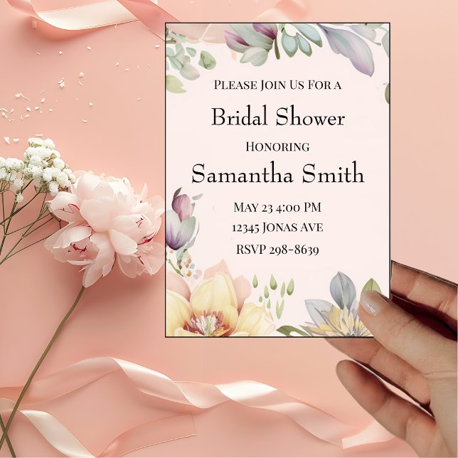 Elegant BOHO Wildflower Bridal Shower Invitation (Creator Uploaded)