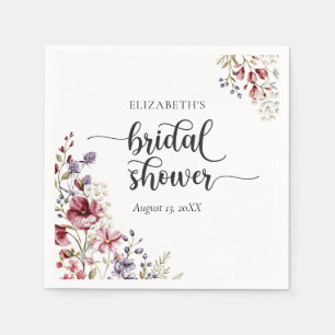 Elegant Boho Wildflower Bridal Shower Napkin