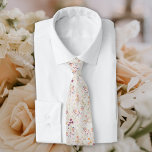 Elegant Boho Wildflower Butterfly Groomsman Tie<br><div class="desc">Stylish boho botanical pattern featuring purple,  dust pink,  beige watercolor wildflowers,  and butterflies.</div>