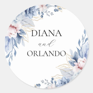 Elegant Boho Wildflower  Classic Round Sticker