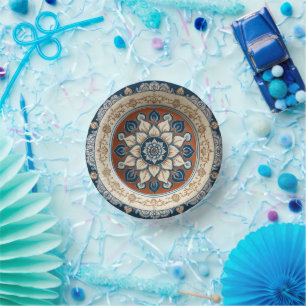 Elegant Boho wildflower Floral Pattern Ceramic Wed Paper Plate