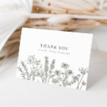 Elegant Boho Wildflower Olive Green Wedding Thank You Card<br><div class="desc">Celebrate your love story with our Elegant Boho Wildflower Olive Green Wedding Thank You Card. Perfectly designed for the free-spirited and stylish couple, this card combines a touch of rustic charm with modern elegance. Inside, there's ample space for your heartfelt message, making it easy to convey your appreciation to your...</div>