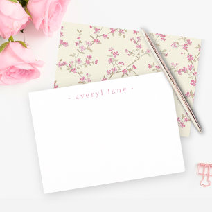 Elegant Boho Wildflower Personalised Stationery Card