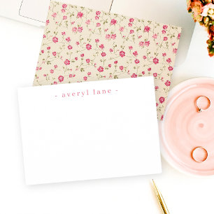 Elegant Boho Wildflower Personalised Stationery Card