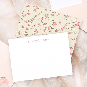 Elegant Boho Wildflower Personalised Stationery Card