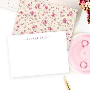 Elegant Boho Wildflower Personalised Stationery Card